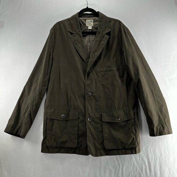 TravelSmith Travel Jacket Mens M Lightweight Sport Coat Pockets Adjustable Olive - Picture 1 of 15